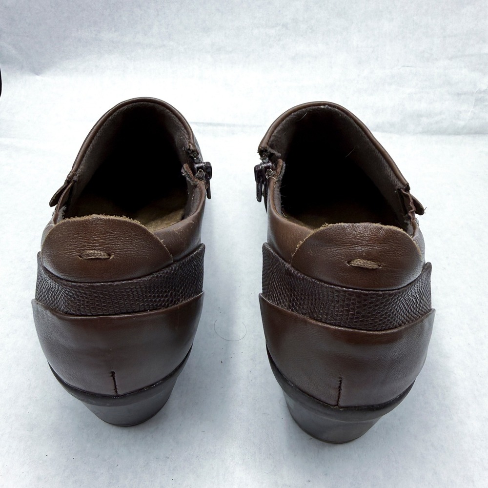 Earth Origins Reese Brown Leather Loafer Pumps Shoes Brown 9M Comfort Heel - Picture 4 of 10